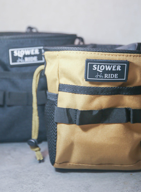 SLOWER 日本车首包车头包户外骑行自行车束口袋卡其色车头水壶包