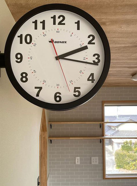 日本DULTON车站同款双面挂钟简约复古时尚挂墙钟表石英创意装饰