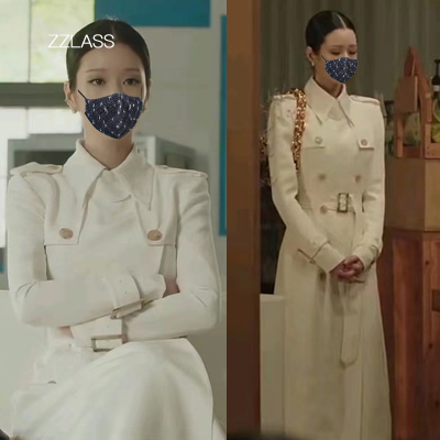 白色长款大衣女外套外衣