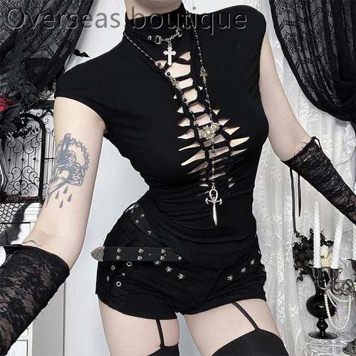 252基础前后两穿上衣哥特辣恤女