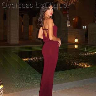 Strapless backless slim fit dress for women抹胸露背连衣裙女