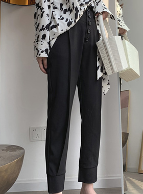 【LAMBO独家】 复古排扣门襟 立体大收折 9分锥形西裤