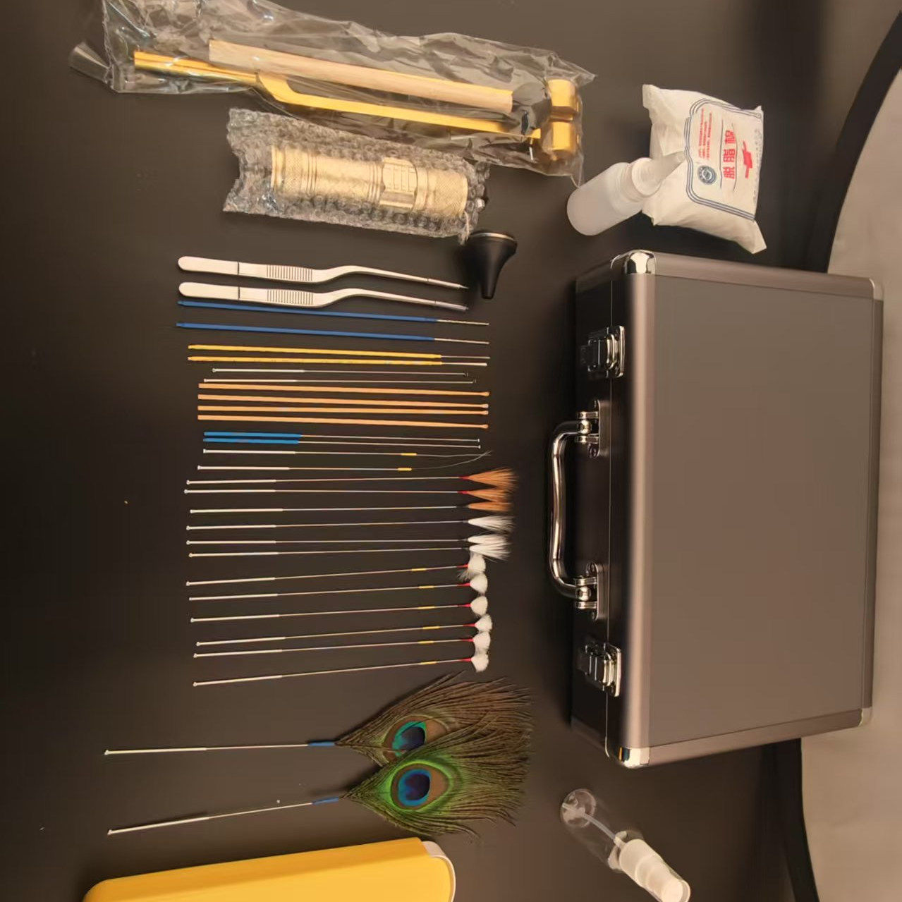 专业采耳工具套装高端技师专用工具带箱全套孔雀毛耳勺掏耳朵套装