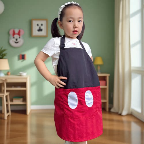幼儿园儿童卡通围裙画画罩衣演出