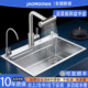 厨房洗菜盆大单槽304不锈钢水槽台下洗碗槽加厚洗菜池飞雨瀑布