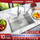5MM加厚SUS304洗碗池子厨房洗菜盆不锈钢水槽单槽洗菜池洗碗盆斗