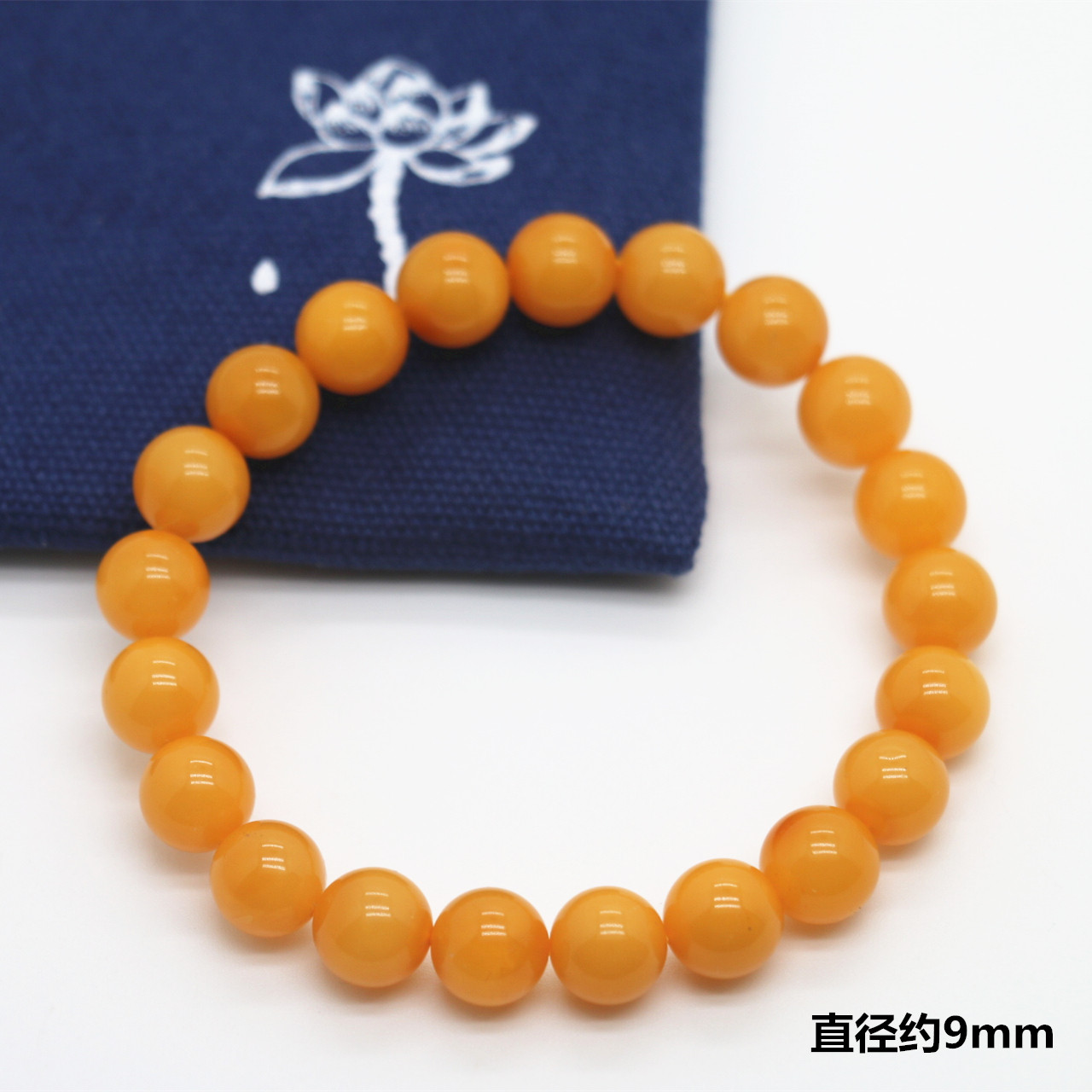 天然蜜蜡手串圆珠正品手链黄蜜单圈手链手串现货弹力线方便带取