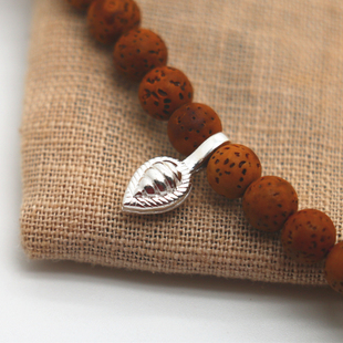 S925纯银藏式卡子手工编织配饰金刚星月猴头椰蒂百香菩提手串饰品