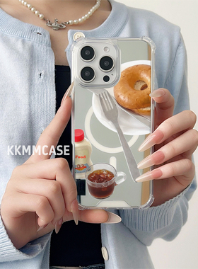 适用于苹果磁吸镜面手机壳三星GalaxyS23Ultra保护套iPhone15ProMax硬壳14ProMax新款16ProMax全包防摔创意