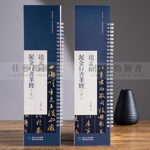 正版赵孟頫孝经字帖泥金书法 金字行书 行楷 泥金毛笔书法字帖临摹卡 赵孟俯行书临摹孝经卷原帖高清孝经泥金字卡近距离临摹字帖