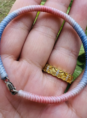 隐隐青高光泰蜡金刚结925银扣可定制手工编手绳手链亲子闺蜜礼物