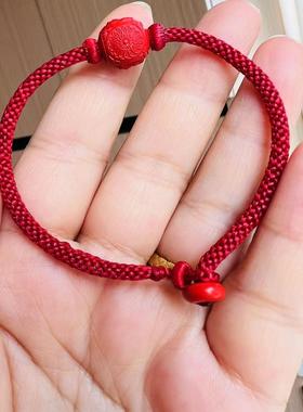 不怕水红绳朱砂手工本命年手绳