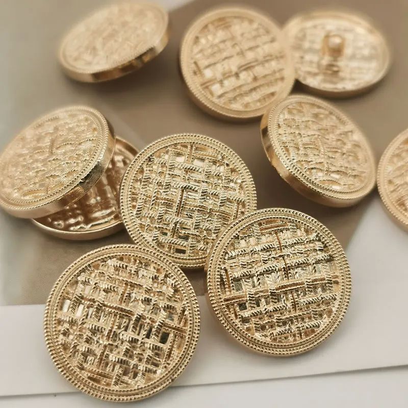 10pcs Gold Luxury Metal Buttons for Clothing Coat Sewing Mat