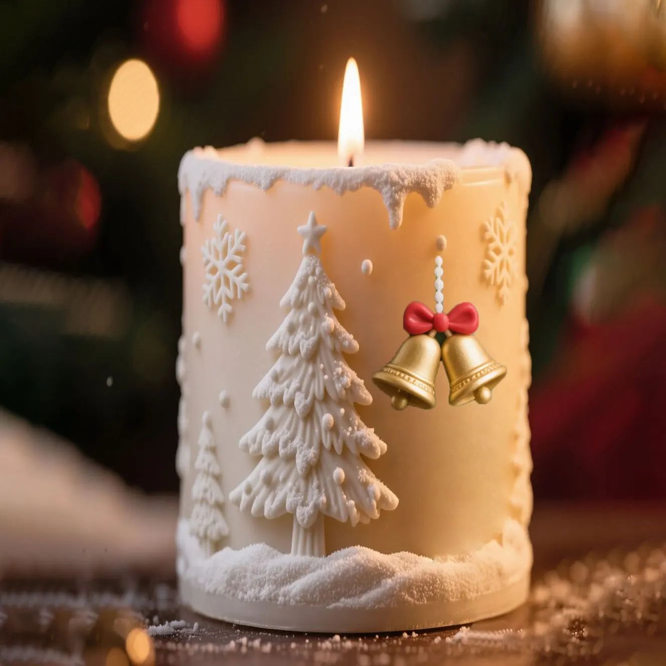 Christmas Snowflake Candle Silicone Mold DIY Cylinder Aroma