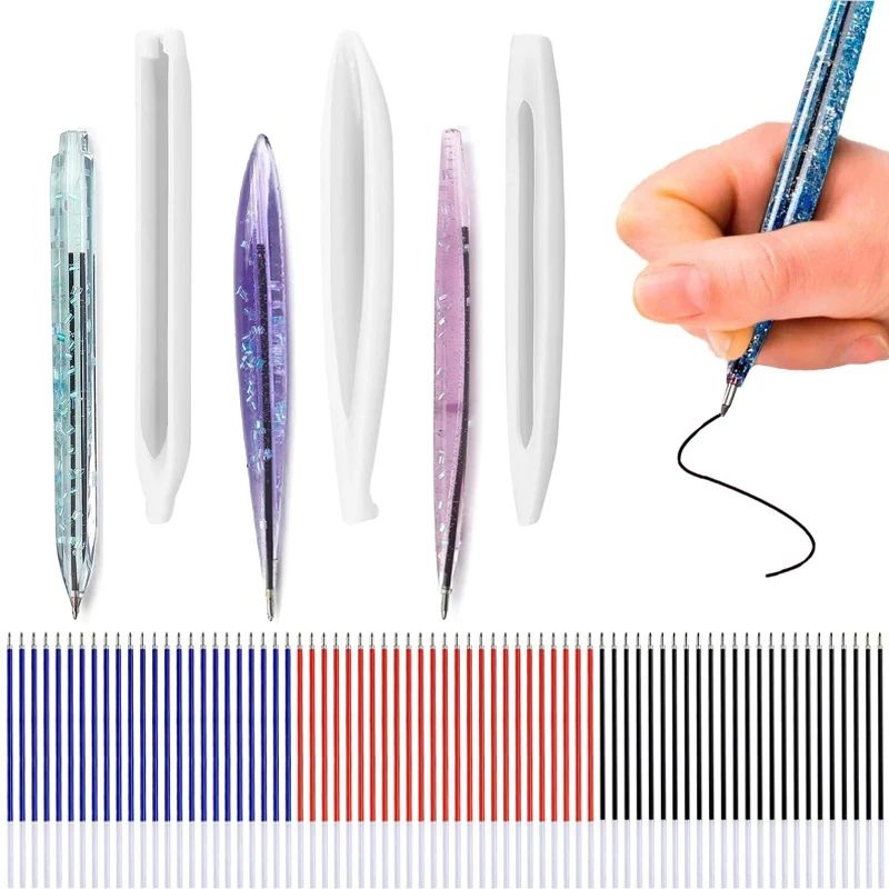 Transparent Pen Silicone Mould Set Dried Flower Resin Decora