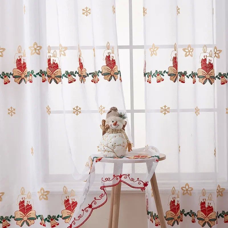 New Style of Snowflake Embroidered Window Screen Sweet Chris