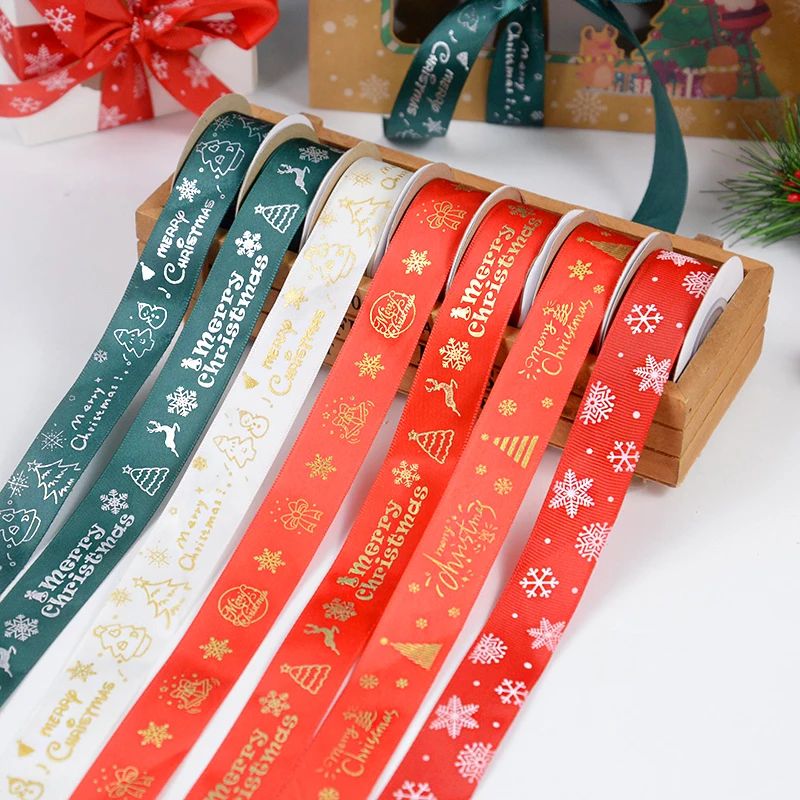 10yards 1inch 25mm Christmas Ribbon Printed Christmas Polyes