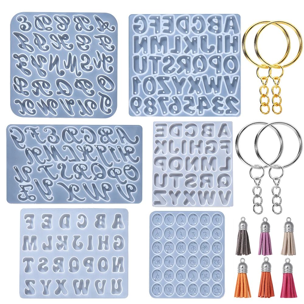 Alphabet Epoxy Resin Silicone Mold Letter Number Mould DIY K 饰品/流行首饰/时尚饰品新 其他DIY饰品配件 原图主图