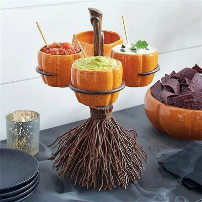 Halloween Pumpkin Snack Bowl Rack Fruit Candy Serving Plate