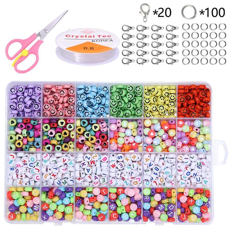 Glass Seed Letter Beads Set Box For Bracelet Jewelry Making