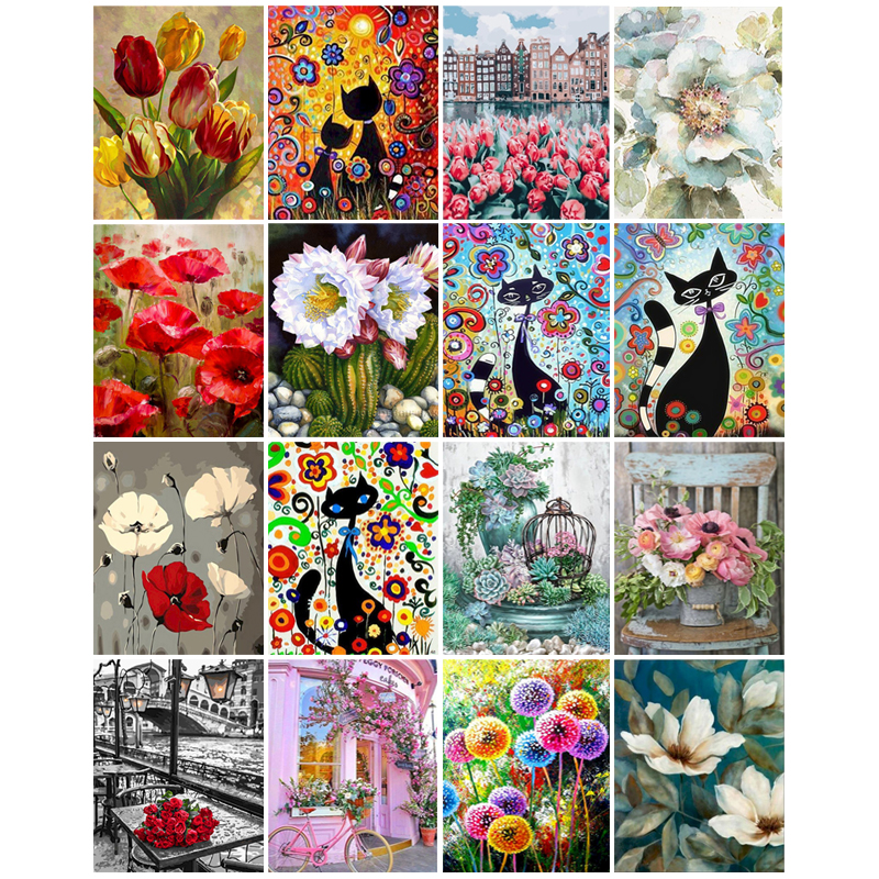 60x75cm DIY Oil Painting By Numbers Animal Picture By Number