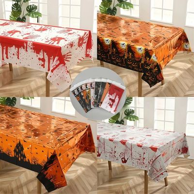 1Pcs Halloween Skeleton Pumpkin Spider Tablecloth Halloween