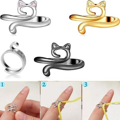 2pcs Knitting Crochet Loop Ring Knittied Yarn Guide Finger F