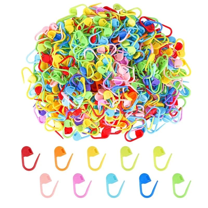 KRABALL 50-500pcs Plastic Crochet Yarn Weave Markers Resin S