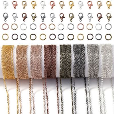 3Meter Alloy Bulk Link Chain With Jump Rings Lobster Clasps