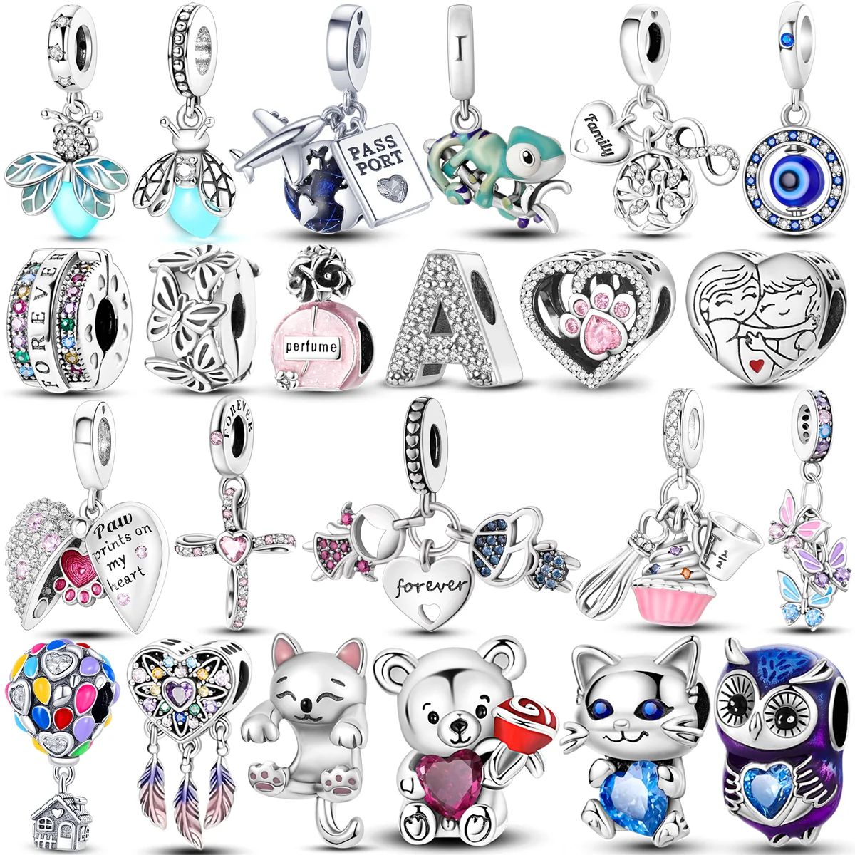 Hot Sale Luminous Firefly Charms Beads 925 Sterling Silver