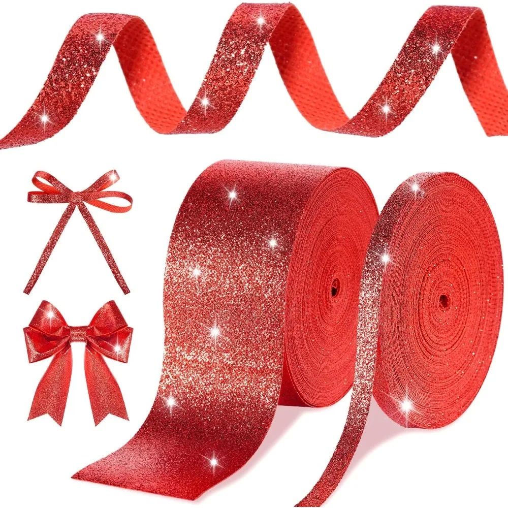 5m Christmas Decoration Red Ribbon Artificial Home Room Deco