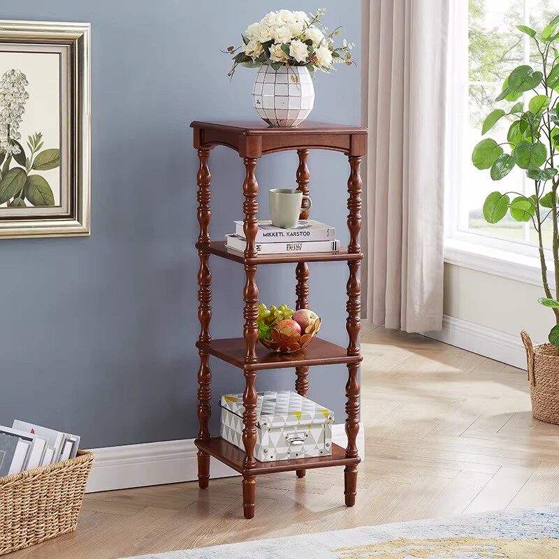 美式乡村实木花架落地多层客厅置物架室内外绿萝多肉植物架子