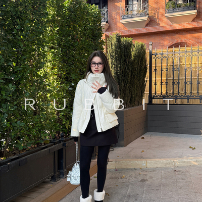 RUBBIT‘冬天的白天鹅’收腰大翻领 特订面料羽绒服保暖鹅绒外套