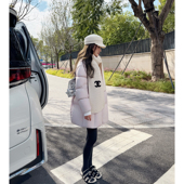 RUBBIT‘轻奢泡芙’云朵零压力轻暖白鹅绒羽绒服裸粉中长保暖外套