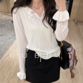 小香花瓣领针织打底衫 RUBBIT没法抵抗 法式 氛围感两面穿羊毛上衣