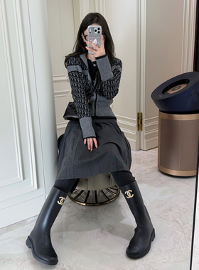 RUBBIT气质灵动赫本半裙 垂感抗皱高腰百褶裙显瘦A摆中长款半身裙