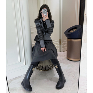 RUBBIT气质灵动赫本半裙 垂感抗皱高腰百褶裙显瘦A摆 中长款