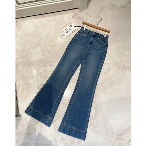 RUBBIT新品 提臀显瘦绝绝子 微喇显腿长牛仔裤微喇高腰长裤女