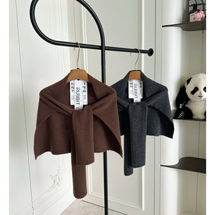 RUBBIT高品质百搭澳羊毛披肩 软糯亲肤 保暖护颈坎肩围巾