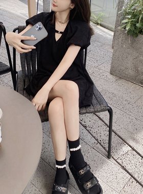 显瘦藏肉宽松连衣裙女