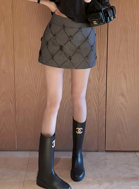 RUBBIT甜酷值拉满 精致小重工立体格纹花朵短裙裙裤显瘦百搭半裙