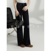 四季 款 窄版 RUBBIT 百搭显瘦高腰直筒裤 王 阔腿牛仔裤 CHIC新阶裤