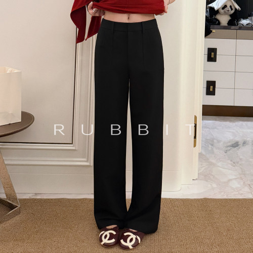 RUBBIT CHIC ‘舒适显瘦一绝’口袋瘦瘦直筒西装裤 抗皱薄款西装