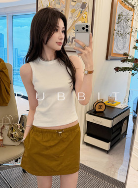 RUBBIT CHIC‘一眼就爱上’美式微短纯棉小背心 百搭打底内搭上衣