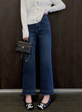 RUBBIT兔兔推荐  进口牛仔 高腰好比例 磨毛弹力九分小直筒牛仔裤