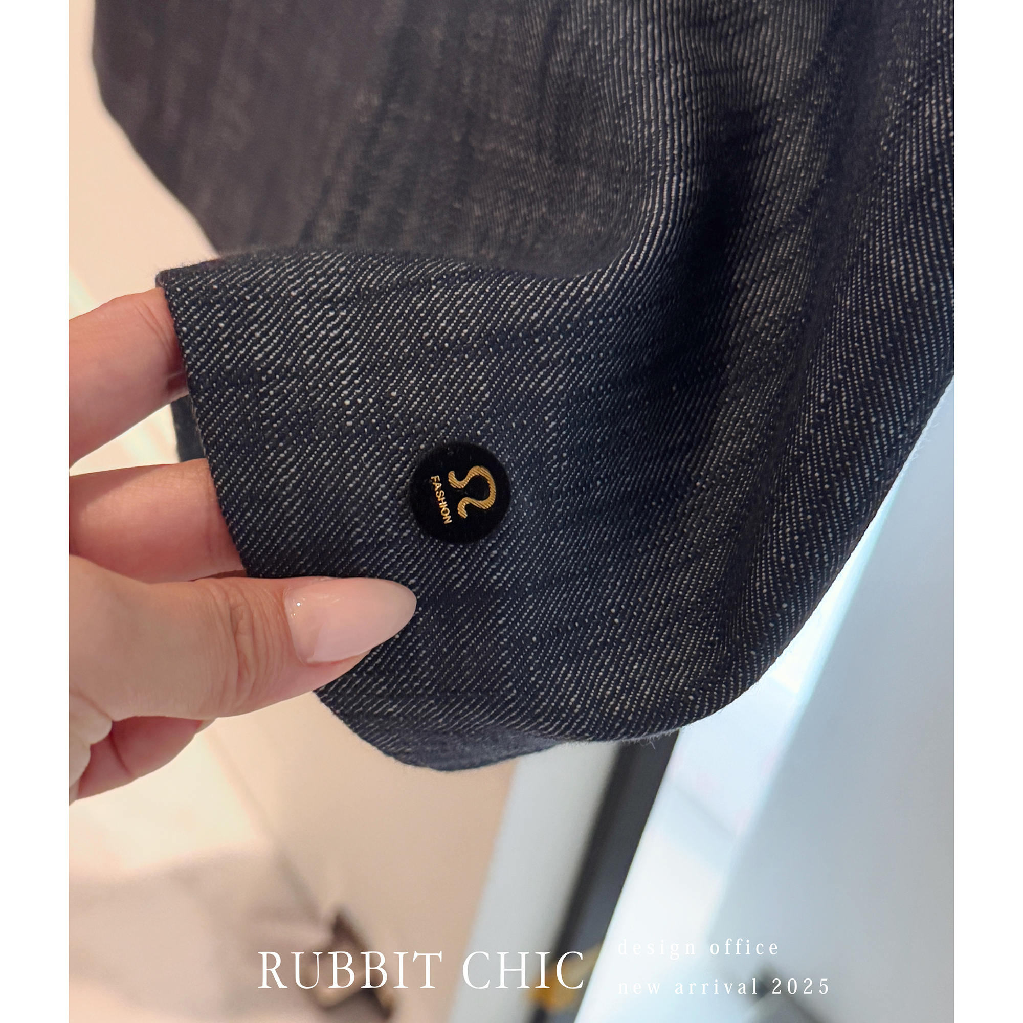 RUBBIT 气质显年轻休闲牛仔色 高腰通勤风半裙 裙裤/短裤