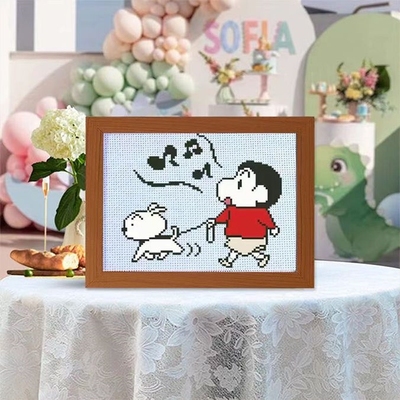 蜡笔小新十字绣学生手工小件