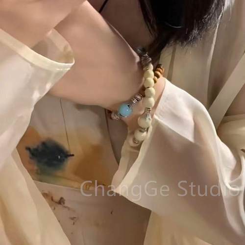 ChangGe Studio 新中式国潮陶瓷串珠手链女复古气质设计感弹力手