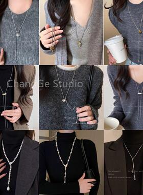 ChangGe Studio 极简银色爱心吊坠项链女秋冬轻奢高级感钛钢抽拉