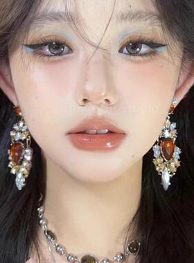 ChangGe Studio vintage复古欧美ins做旧风爆闪气质夸张镶嵌水钻